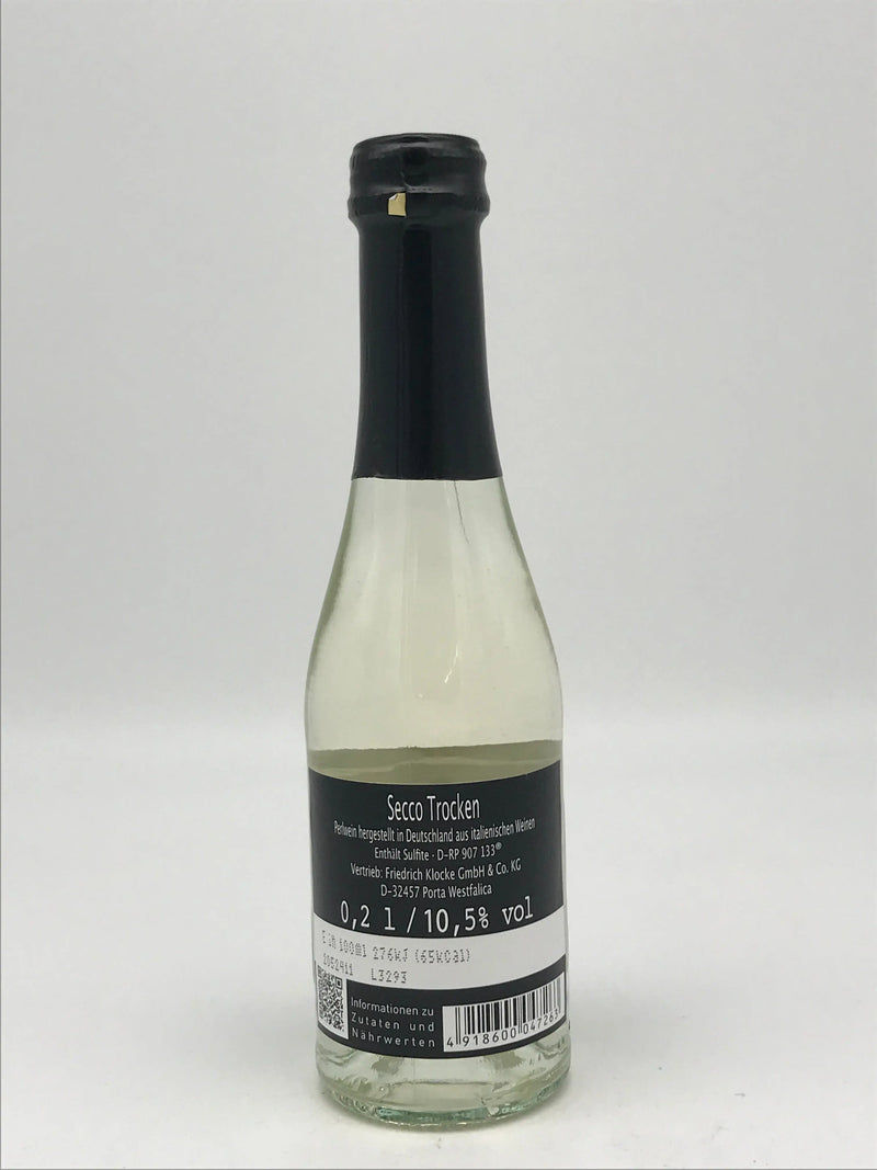 Piccolo, Qualitäts-Perlwein, trocken, Etikett "Dankeschön" 0,2 l Fl. Klocke GmbH