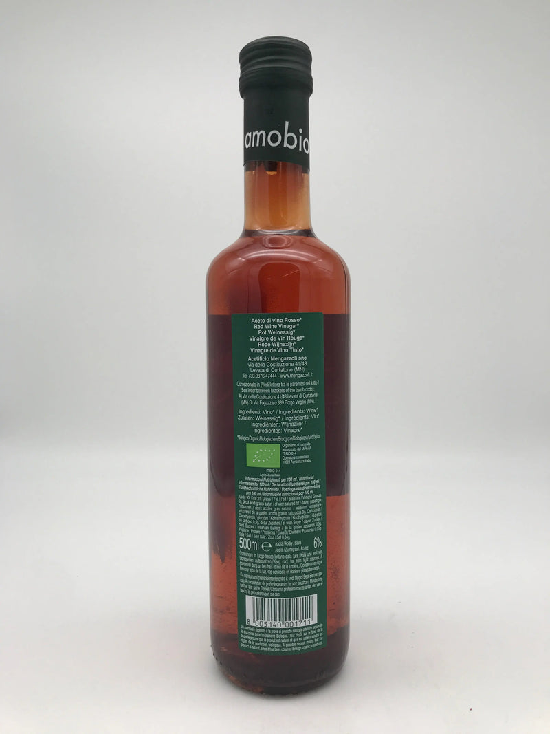 BIO Italienischer Rotweinessig, biologisch, 0,5l Flasche Mengazzoli