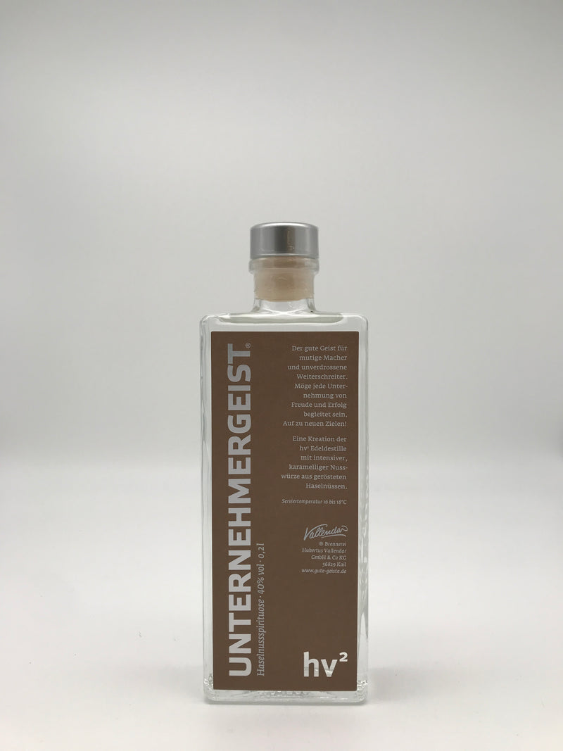 Haselnussgeist "Unternehmergeist" 40 % Vol. 200 ml Fl.