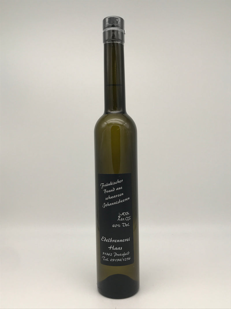 Schwarzer Johannisbeerbrand 40 % Vol., 0,5 l Flasche