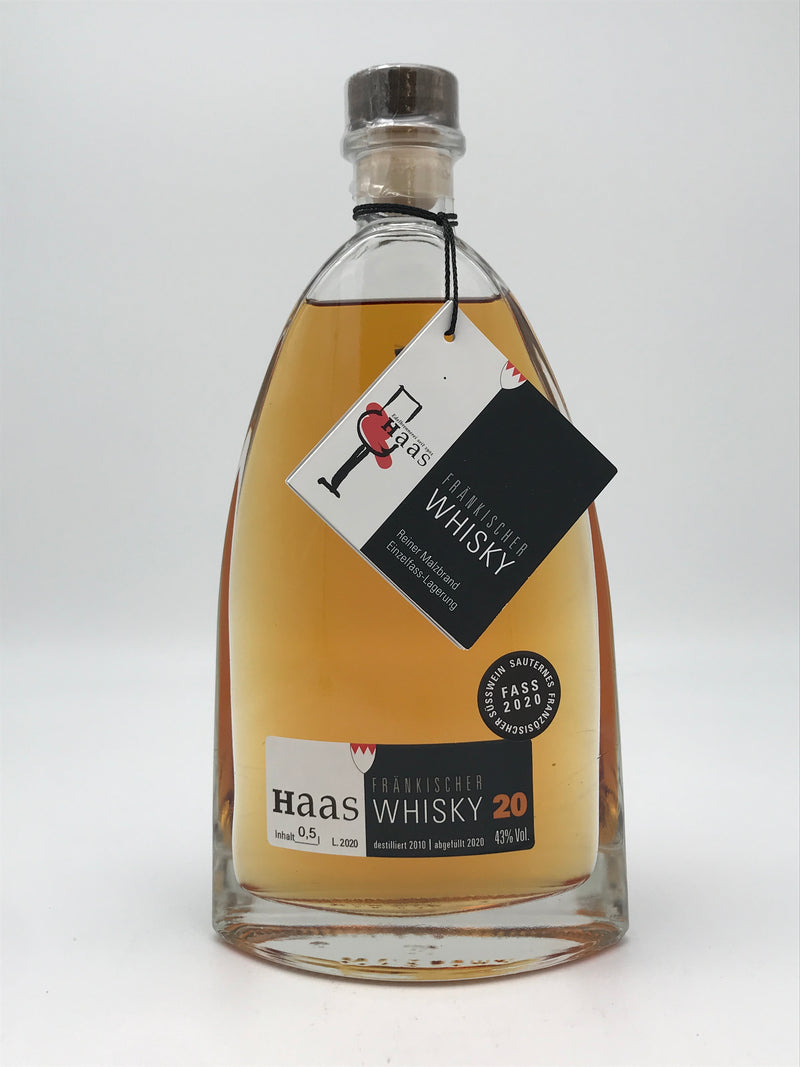 Fränkischer Single Malt Whisky 2020, Haas, 43% Vol., 0,5 l Flacon