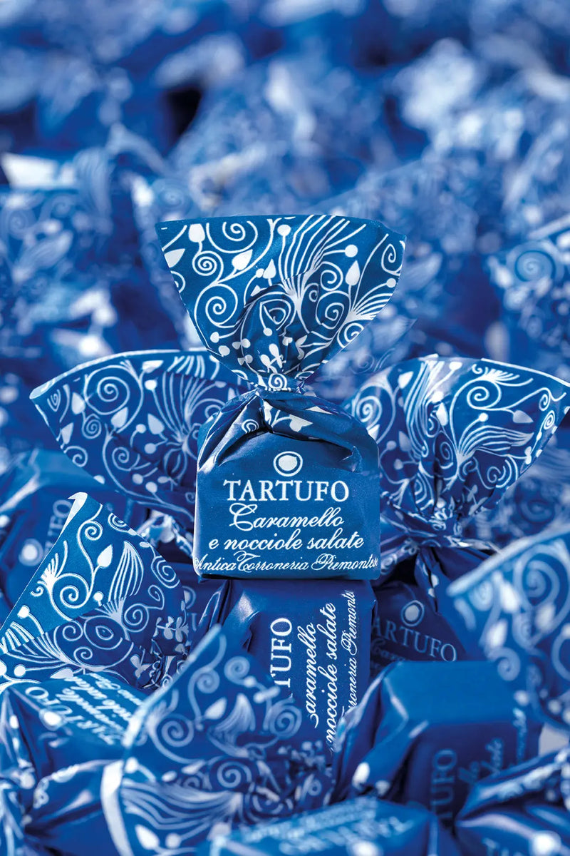 Tartufo dolce al caramello e nocciole salate, mit Karamell und gesalzenen Haselnüssen, 14 g einzeln verpackt Antica Torroneria Piemontese
