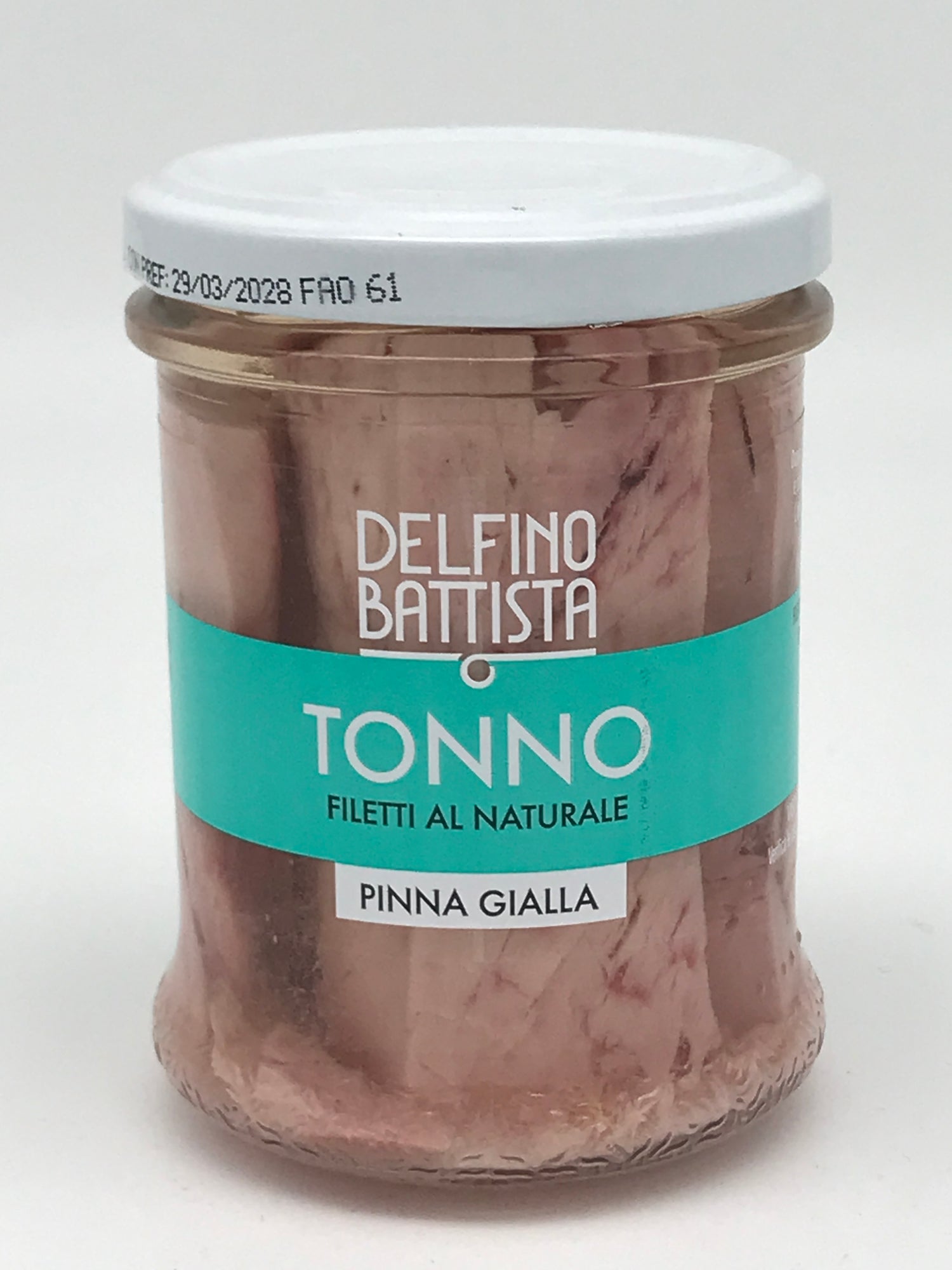 Filetti di tonno al naturale, Thunfischfilets natur, 190 g Glas