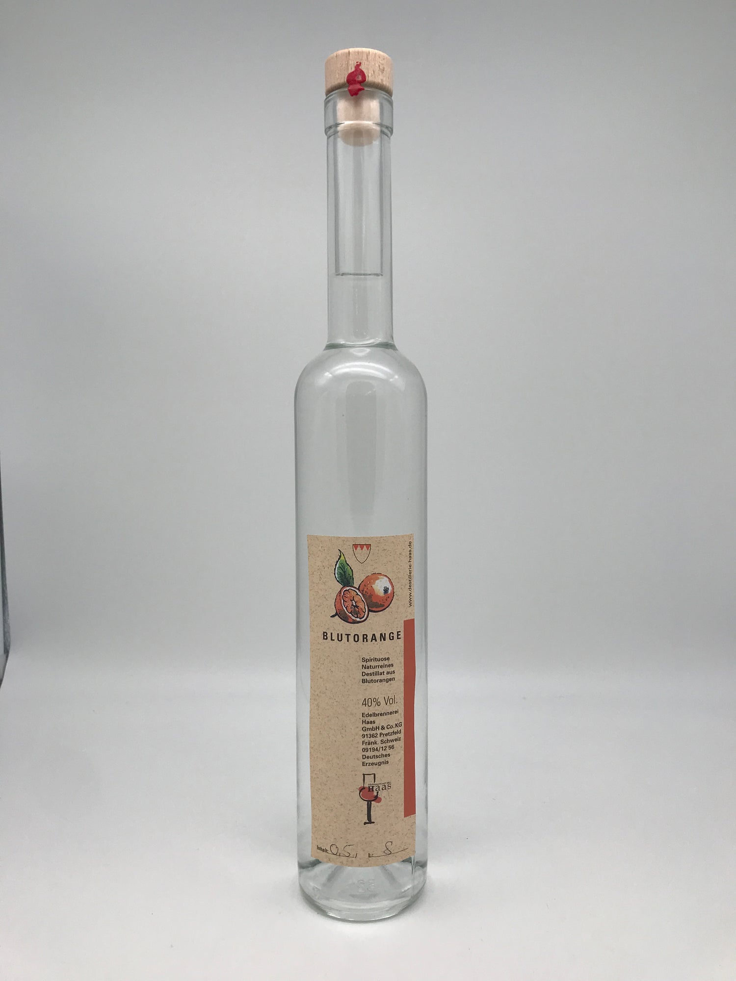 Blutorangen-Geist, 40% Vol., 0,5l Flasche, Haas