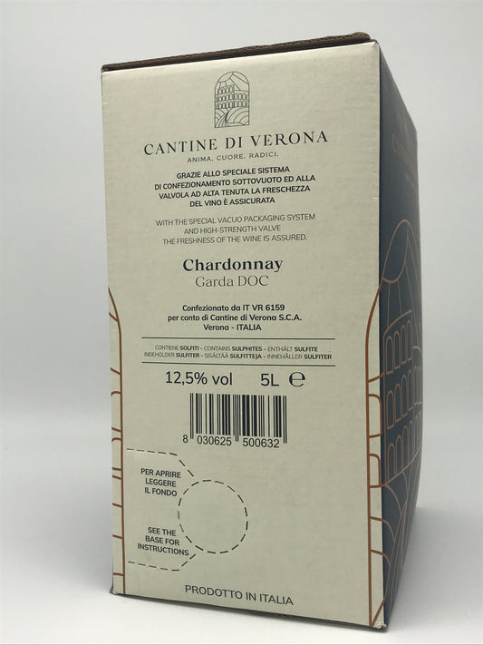 Chardonnay, Garda DOC, 5,0 L Bag in Box, Cantina Custoza