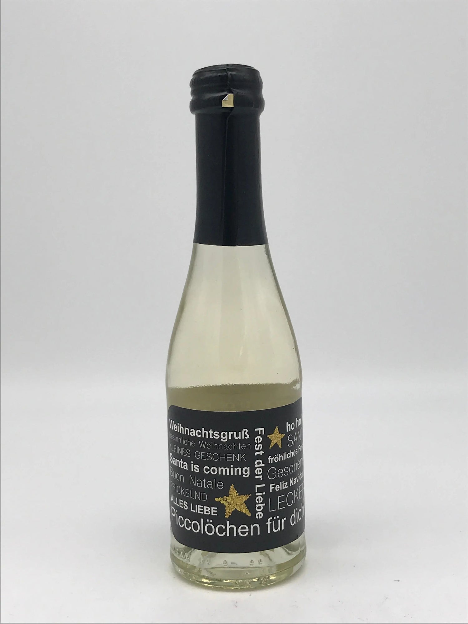 Piccolo, Qualitäts-Perlwein, trocken,Etikett "Weihnachtsgruß"  0,2 l Fl. Klocke GmbH