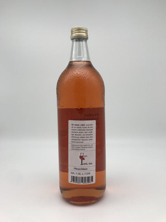 Roter Weinbergpfirsich Likör, Haas, 18% Vol., 1 l Fl.