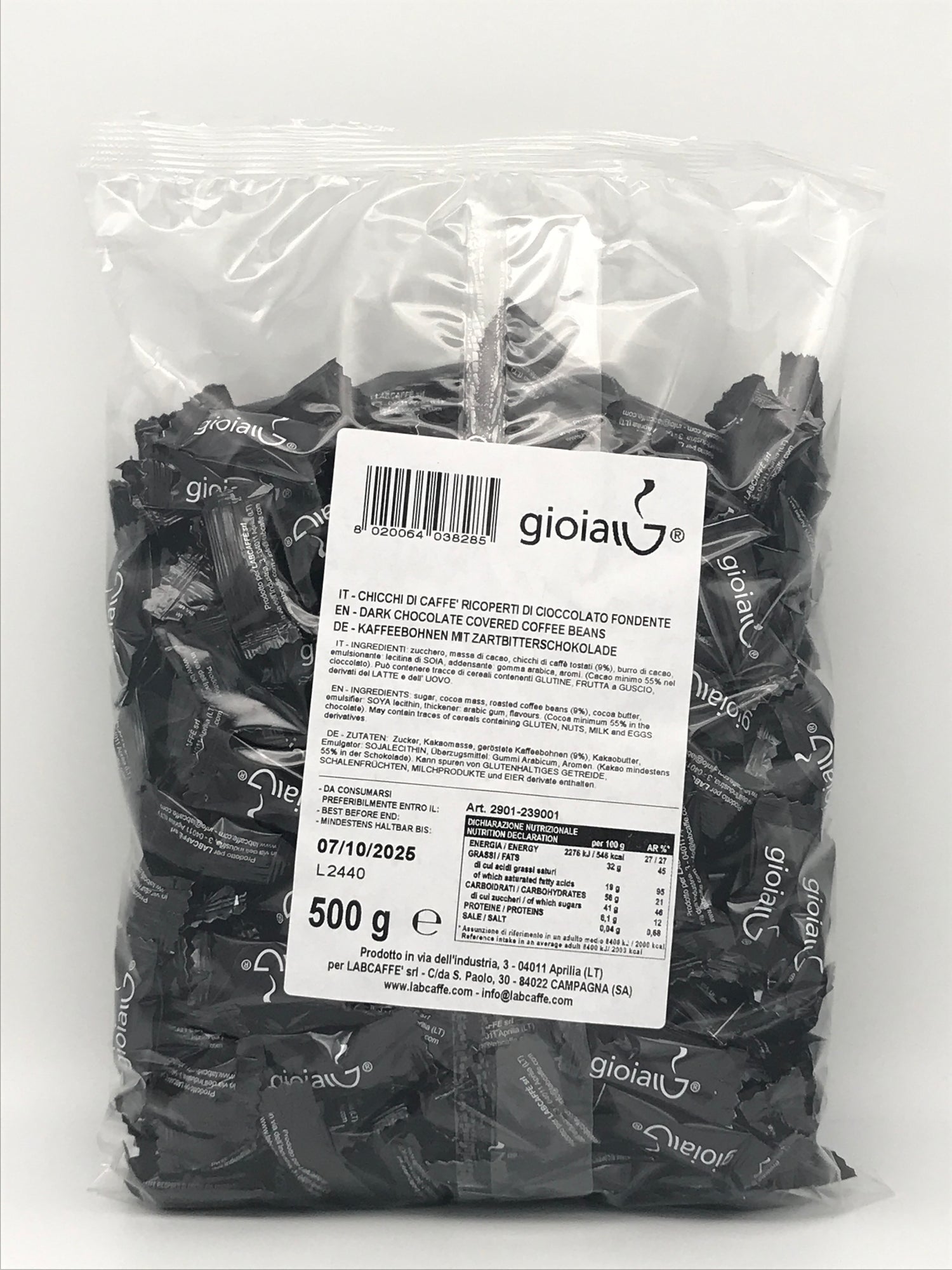 Kaffeebohnen im Schokomantel, einzeln verpackt, 500 g Btl.