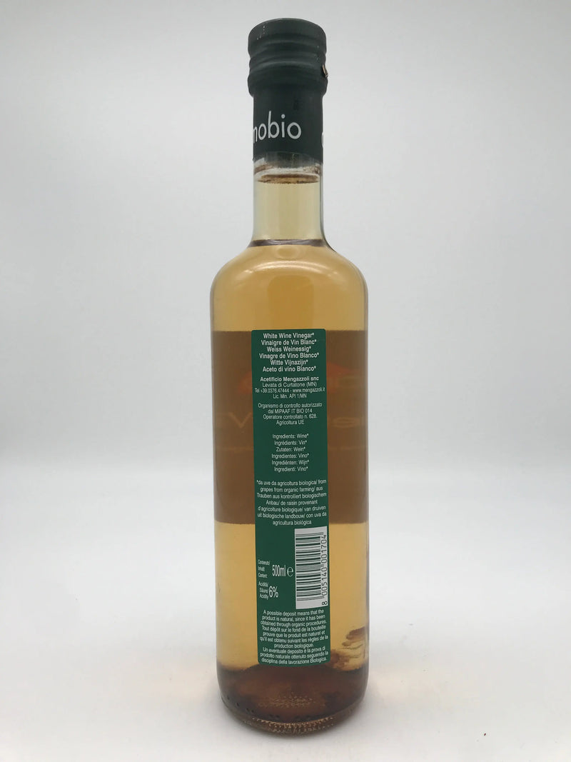 BIO Weißweinessig biologisch, 0,5l Flasche Mengazzoli