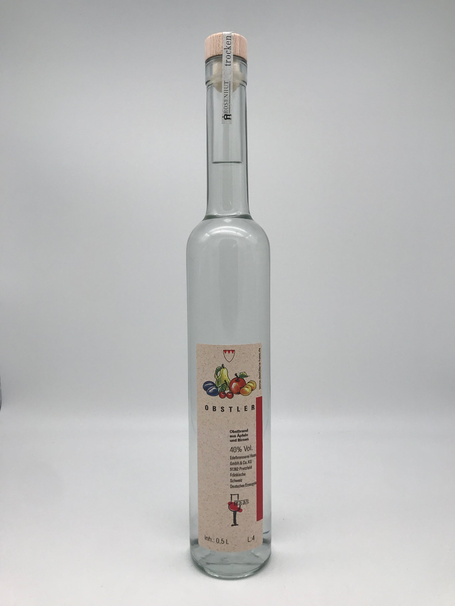 Obstler 40% Vol. 0,5 l Flasche