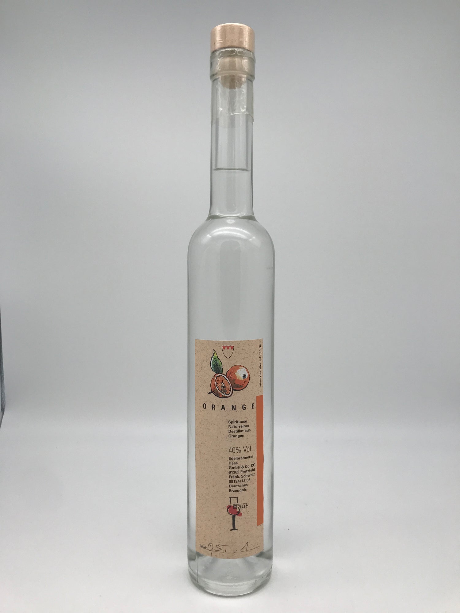 Orangengeist 40% Vol., 0,5 l Flasche