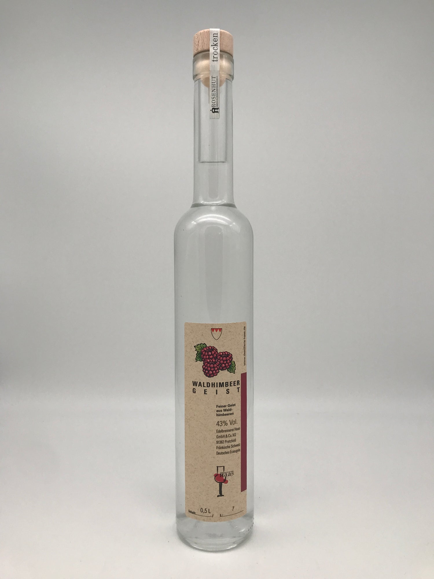 Waldhimbeergeist 40 % Vol., 0,5 l Flasche
