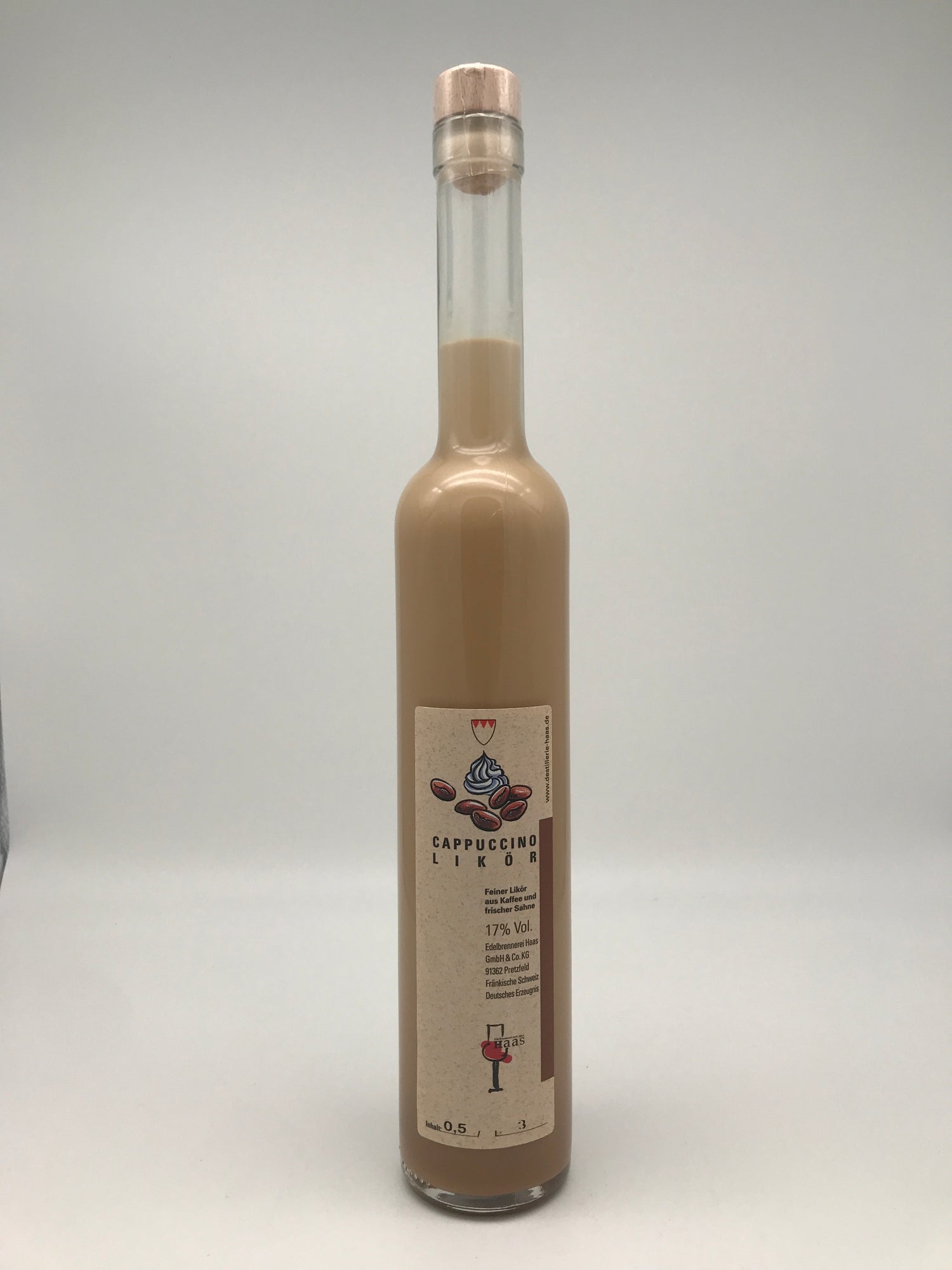 Cappuccinolikör, 17% Vol., 0,5 l Flasche