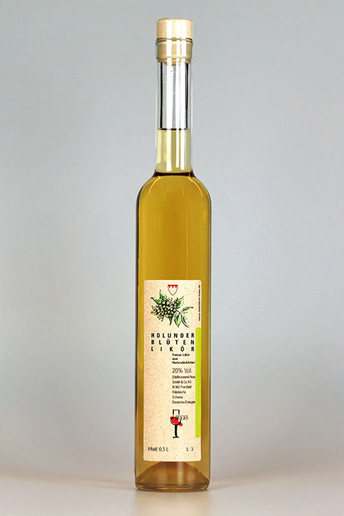 Holunderblütenlikör, 20% Vol., 0,5 l Flasche