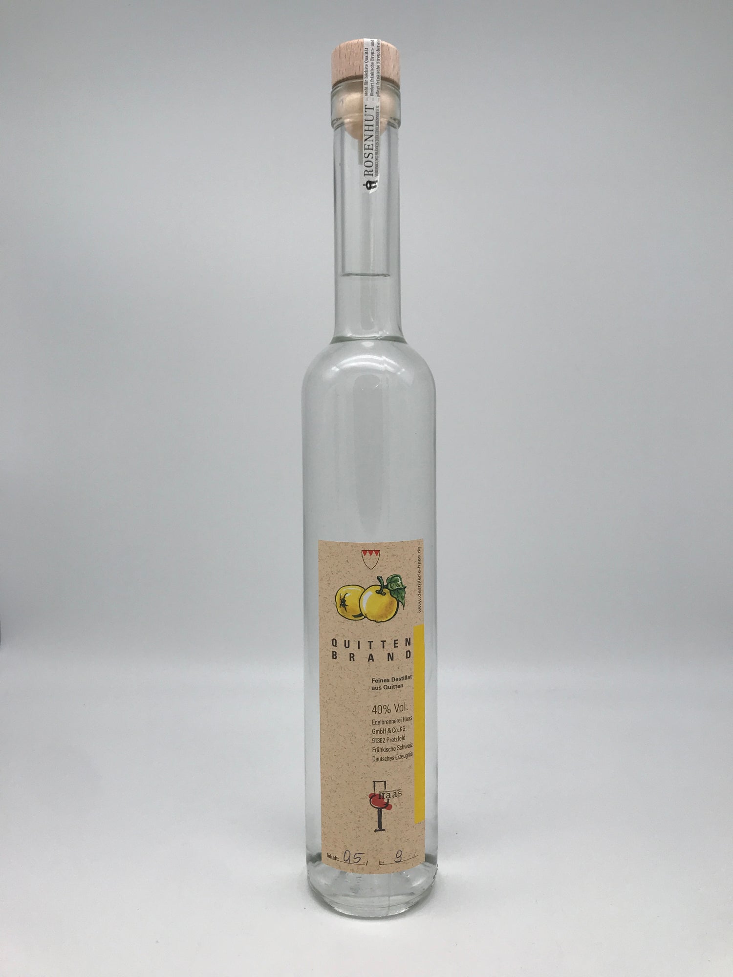 Quittenbrand 40% Vol., 0,5 l Flasche