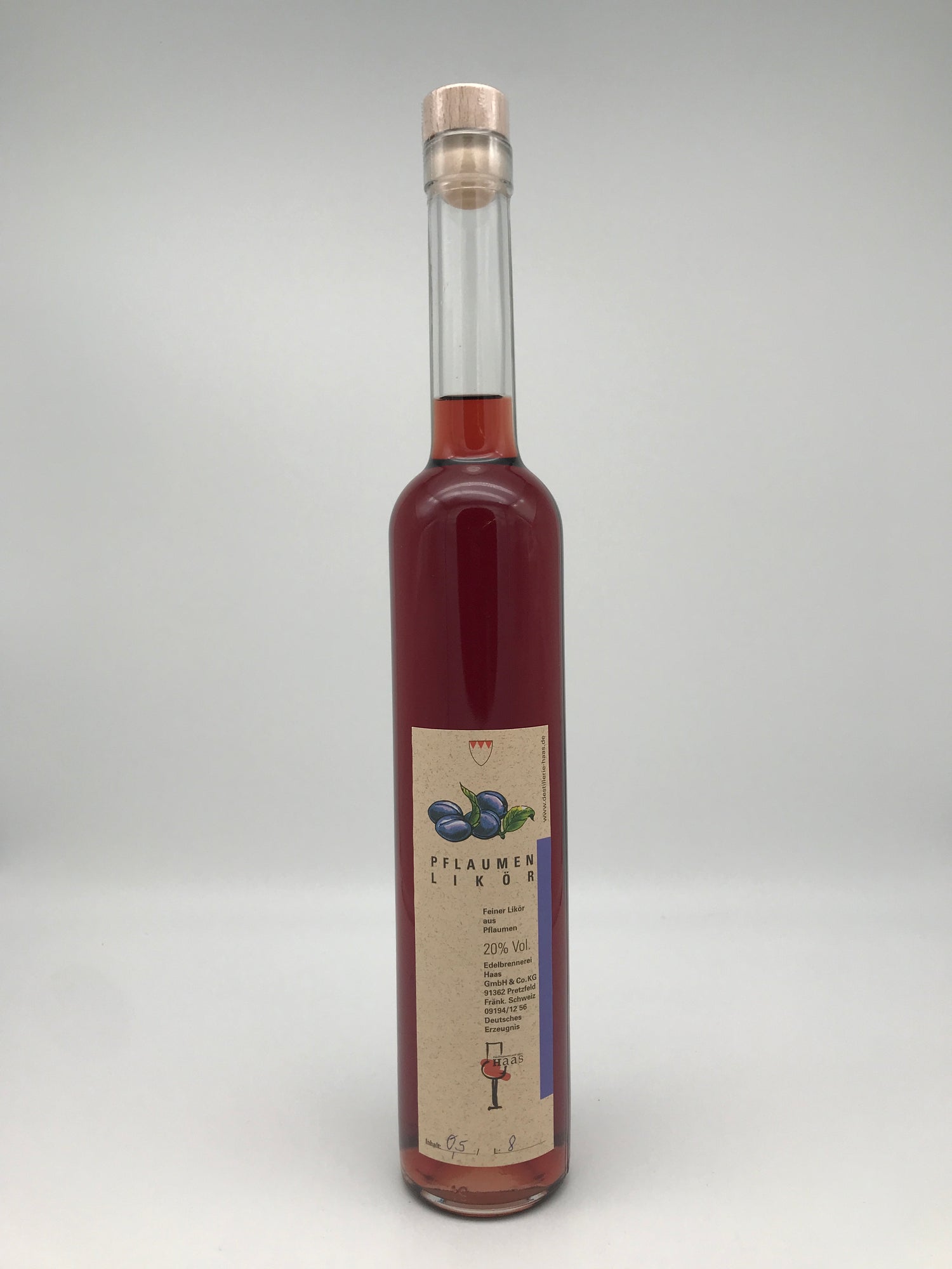 Pflaumenlikör, 20% Vol., 0,5 l Flasche
