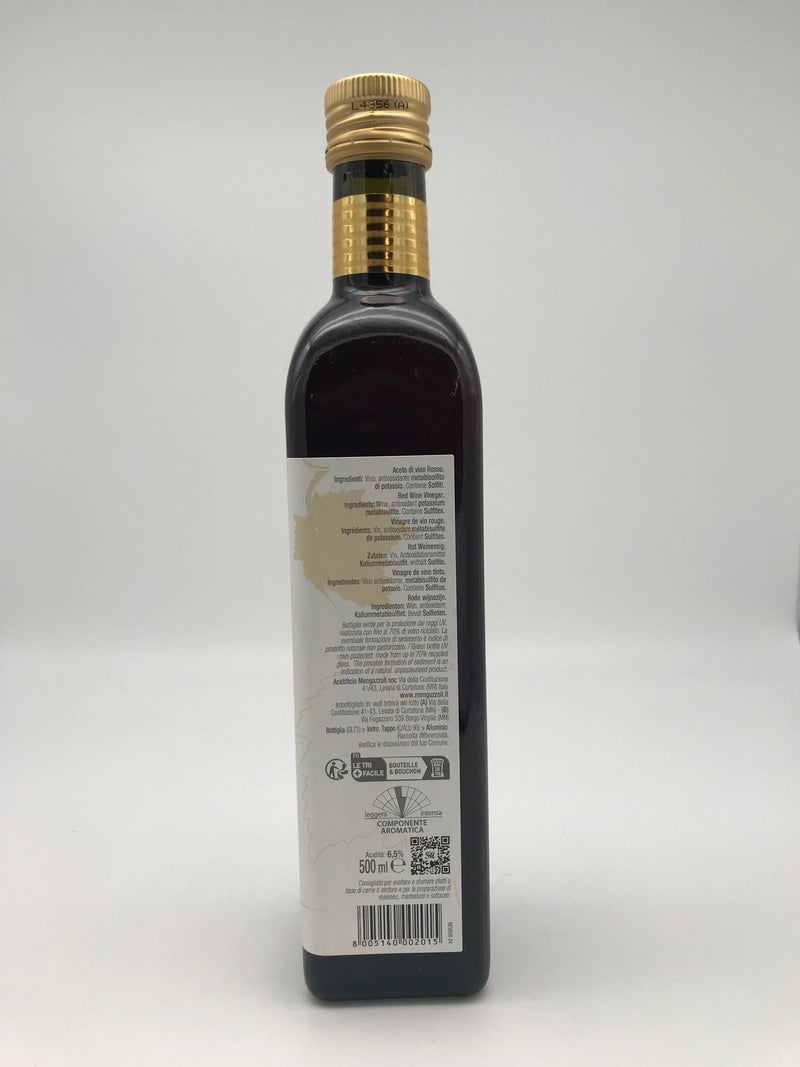 Aceto di Vino rosso, 6,5 % Säure, 0,5l Flasche Mengazzoli
