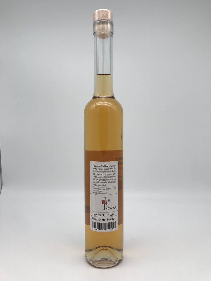 Alter Zwetschgen Brand Haas 0,5L Edelbrennerei Haas, Pretzfeld
