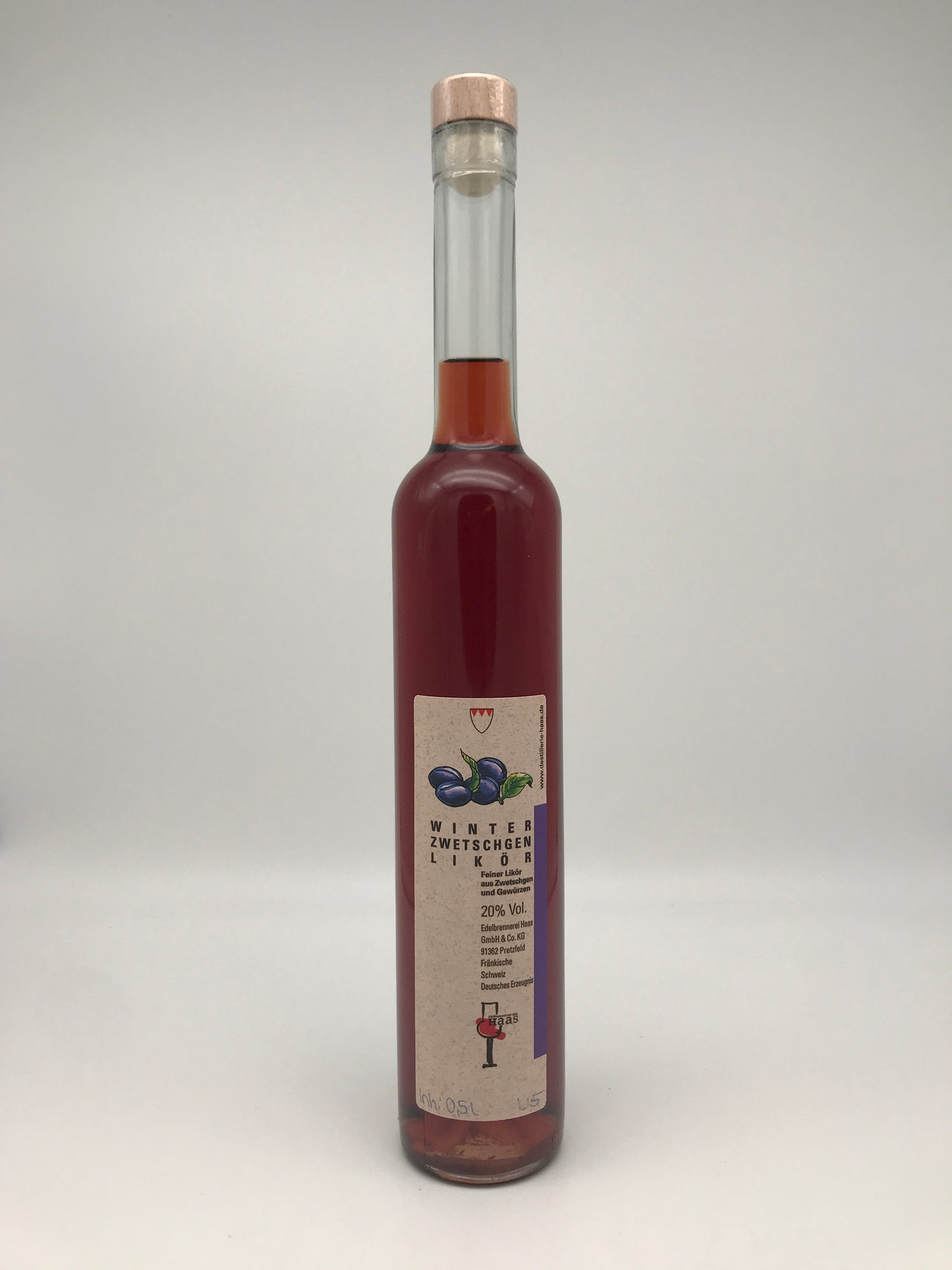 Winterzwetschgenlikör, 20% Vol., 0,5 l Fl.