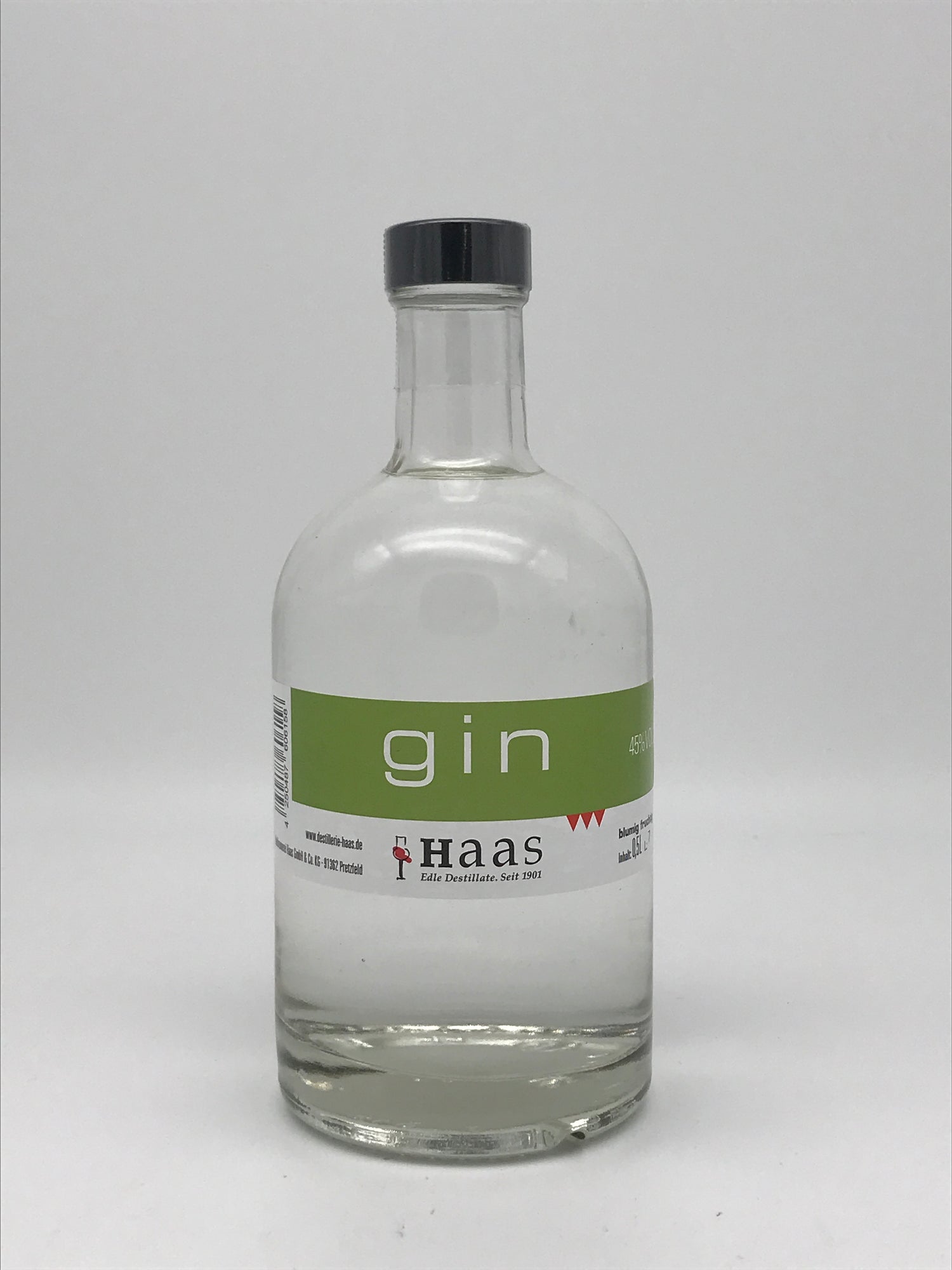 Gin 45% Vol., Johannes Haas, 0,5 l Flasche